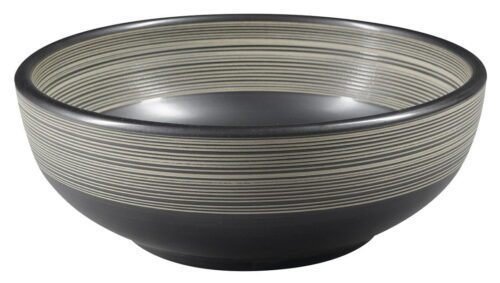 PRIORI umywalka ceramiczna, średnica 41 cm, 15 cm, czarna z białym wzorem