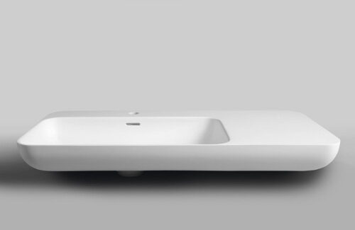 NIAGARA umywalka 90x14x40cm, półka w prawo, biały mat