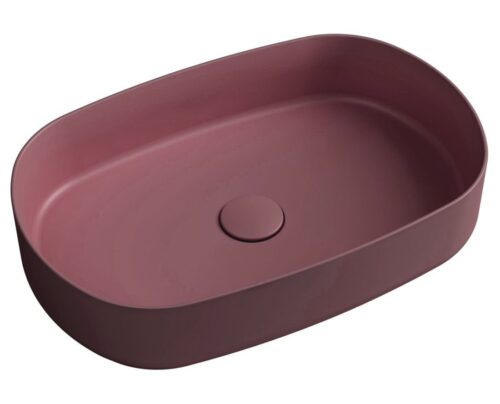 INFINITY OVAL umywalka ceramiczna nablatowa 55x36 cm Maroon Red
