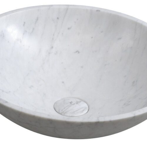 BLOK umywalka kamienna 42x14 cm biała carrara