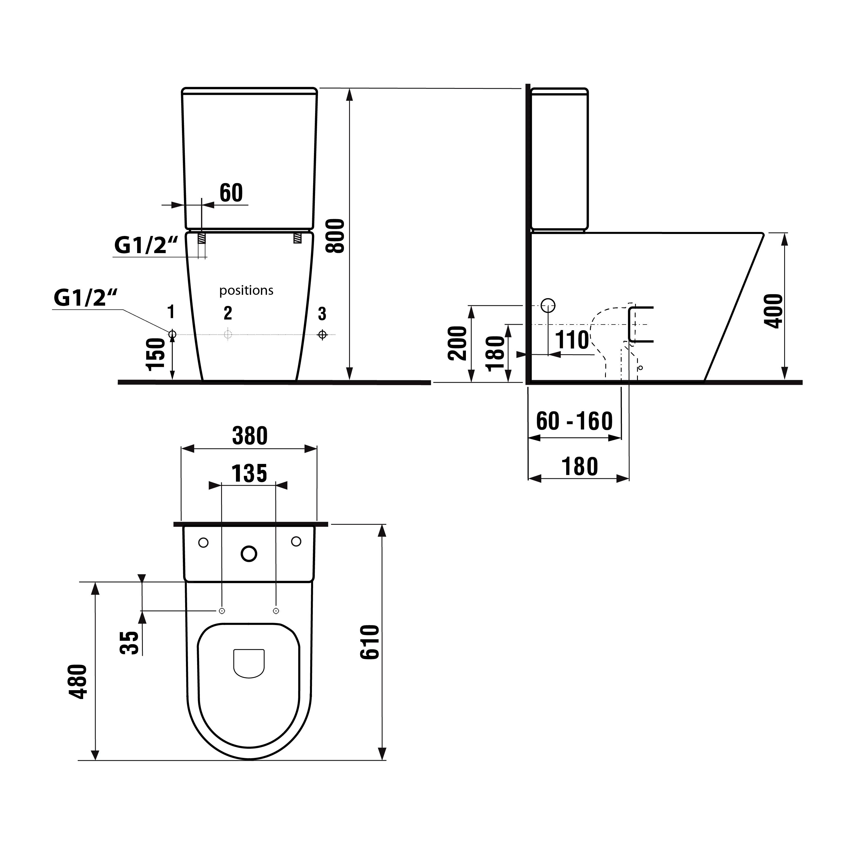 PACO RIMLESS kompakt WC ze spłuczką odpływ uniwersalny biały PACO RIMLESS kompakt WC ze spłuczką odpływ uniwersalny biały