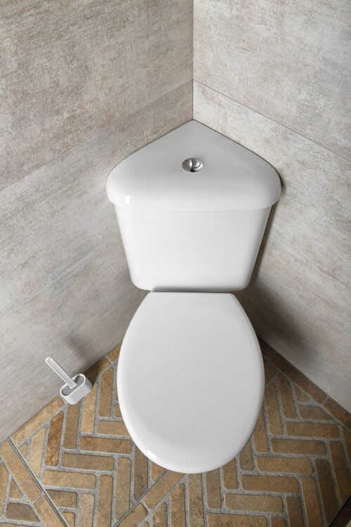 CLIFTON kompakt WC narożny mechanizm spłukujący 3/6l, odpływ poziomy biały