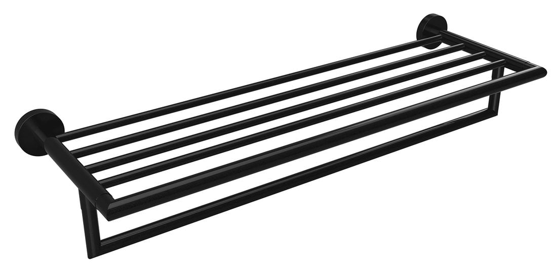 X-ROUND półka na ręczniki z relingiem 550x265x110mm czarny mat X-ROUND półka na ręczniki z relingiem 550x265x110mm czarny mat