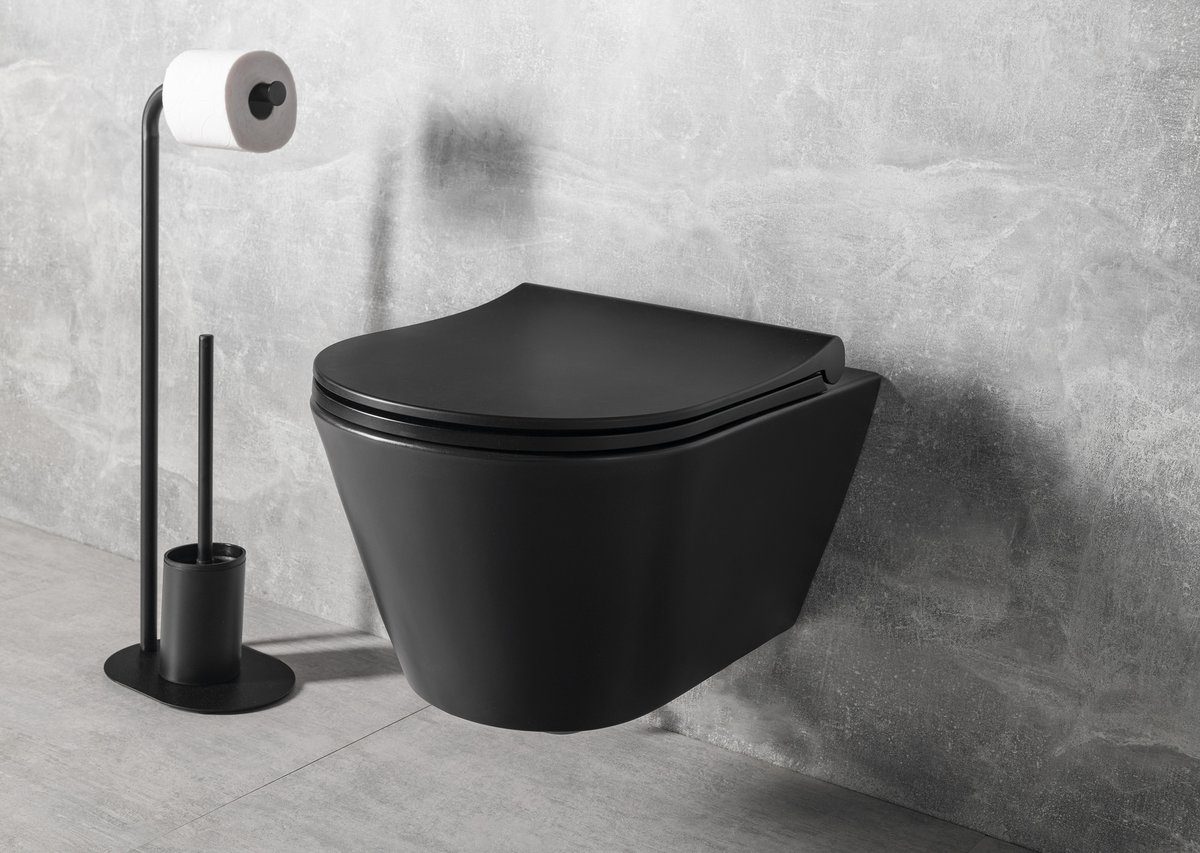 AVVA misa WC wisząca Rimless 35,5x53 cm czarny mat AVVA misa WC wisząca Rimless 35,5x53 cm czarny mat