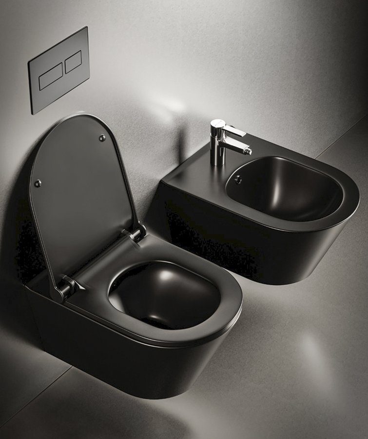 AVVA misa WC wisząca Rimless 35,5x53 cm czarny mat AVVA misa WC wisząca Rimless 35,5x53 cm czarny mat