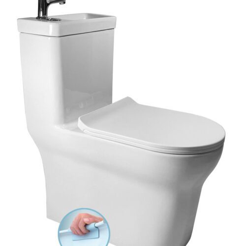 NEW HYGIE kompakt WC z umywalką i deską WC tylny/dolny odpływ