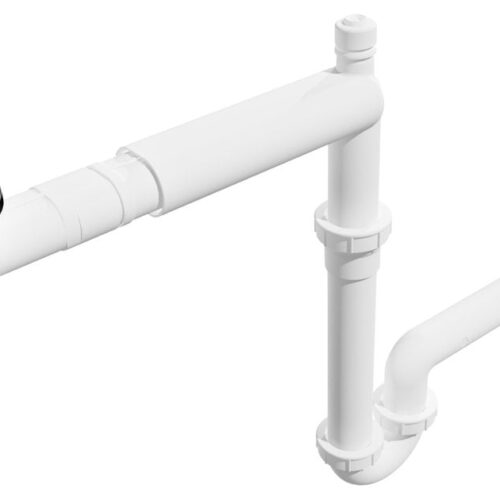 URBINO syfon umywalkowy oszczędzający miejsce korek Klik-Klak czarny 1"1/4, odpływ 32 mm, biały