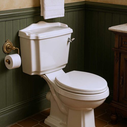 ANTIK kompakt WC miska + spłuczka + mechanizm spłukujący + deska WC biel/chrom