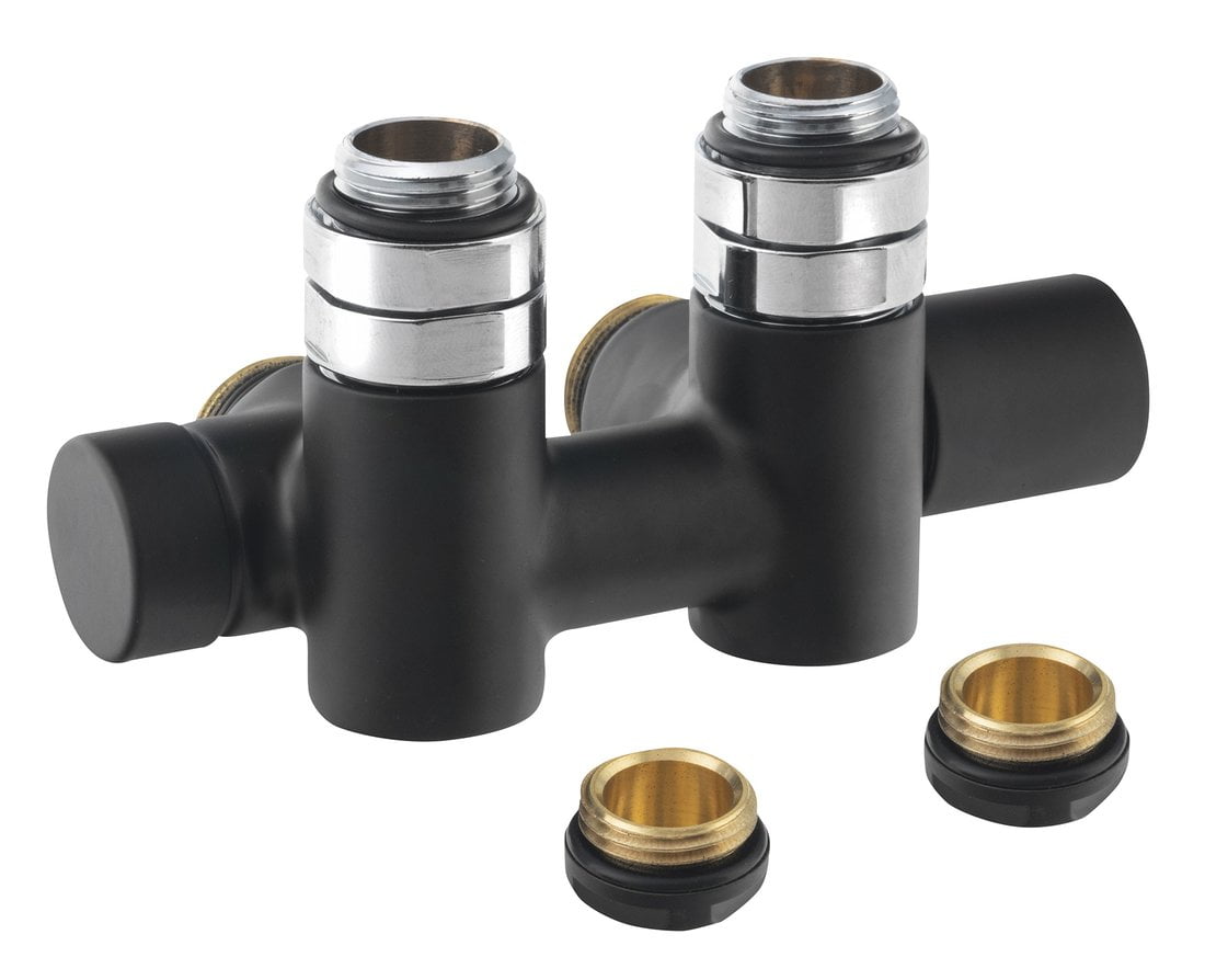 TWIN COMBI zestaw przyłączeniowy zespolony prawy rozstaw 50mm czarny mat TWIN COMBI zestaw przyłączeniowy zespolony prawy rozstaw 50mm czarny mat