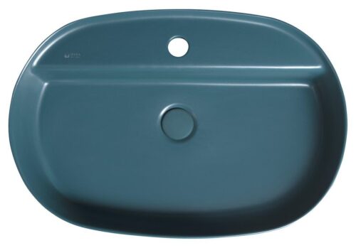 INFINITY OVAL umywalka ceramiczna nablatowa 60x40 cm Petrol mat