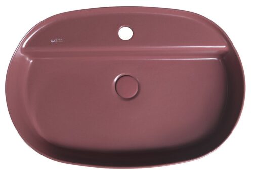 INFINITY OVAL umywalka ceramiczna nablatowa 60x40 cm Maroon Red mat