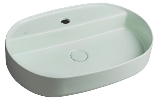 INFINITY OVAL umywalka ceramiczna nablatowa 60x40 cm miętowa mat