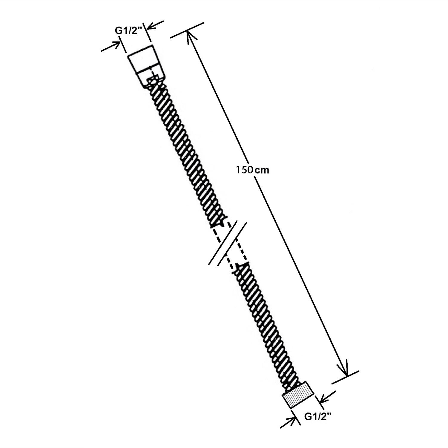 POWERFLEX wąż prysznicowy 150 cm biały mat POWERFLEX wąż prysznicowy 150 cm biały mat