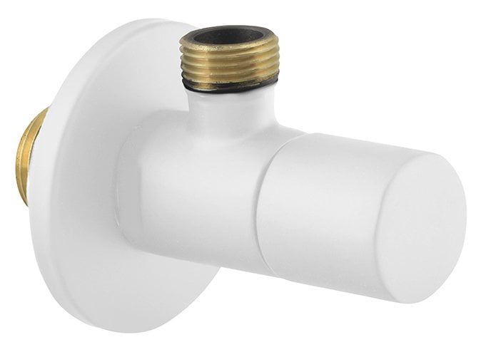 Zawór kątowy 3/8"x1/2" biały mat Zawór kątowy 3/8"x1/2" biały mat