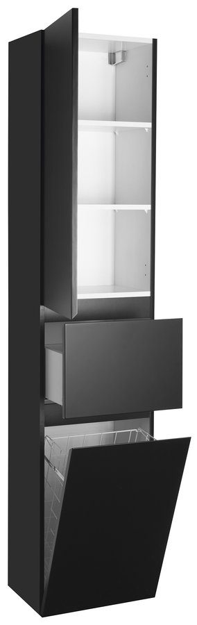 ALTAIR szafka wysoka z koszem na bieliznę 40x184x31 cm czarny mat lewa ALTAIR szafka wysoka z koszem na bieliznę 40x184x31 cm czarny mat lewa