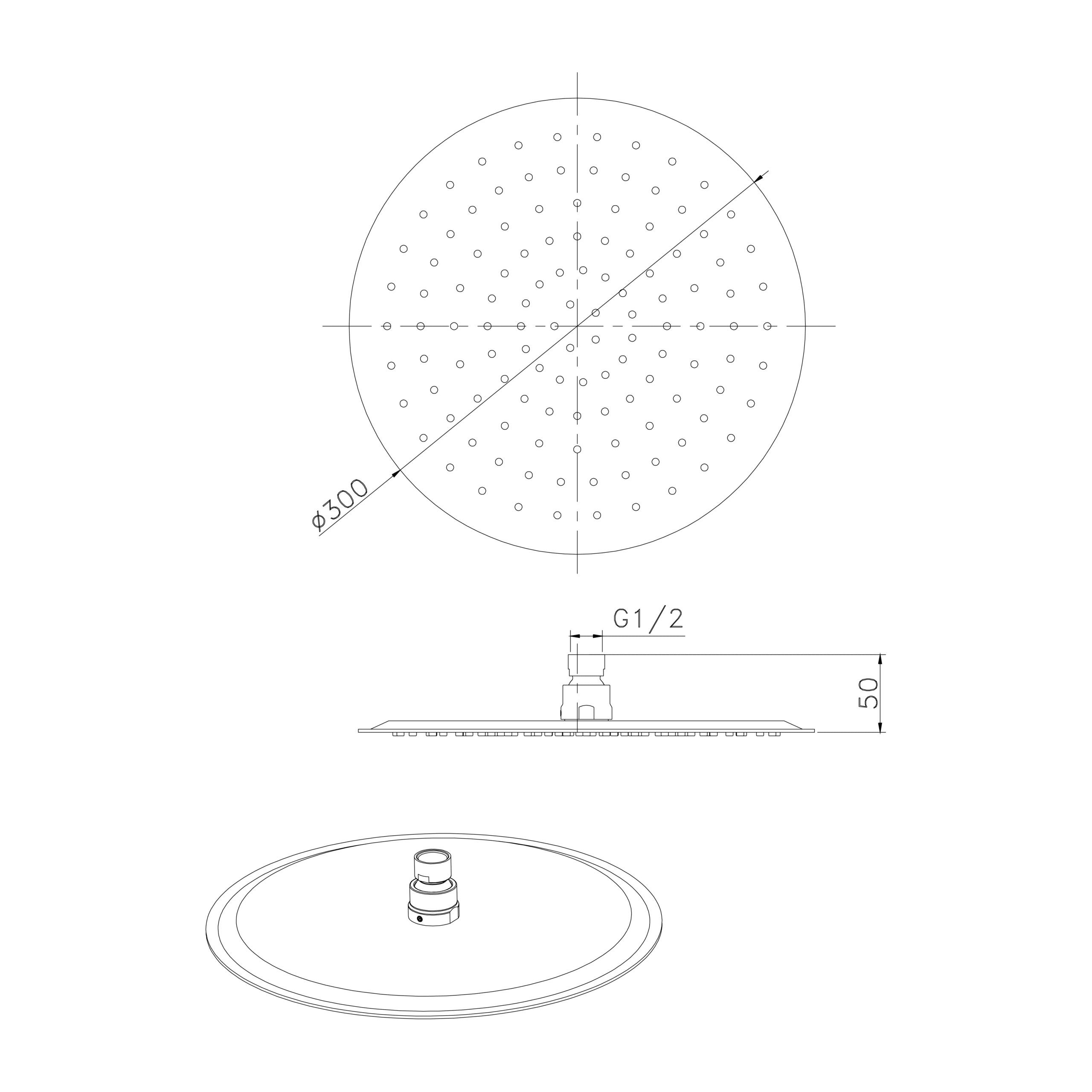 SLIM deszczownica średnica 300mm złoto mat SLIM deszczownica średnica 300mm złoto mat