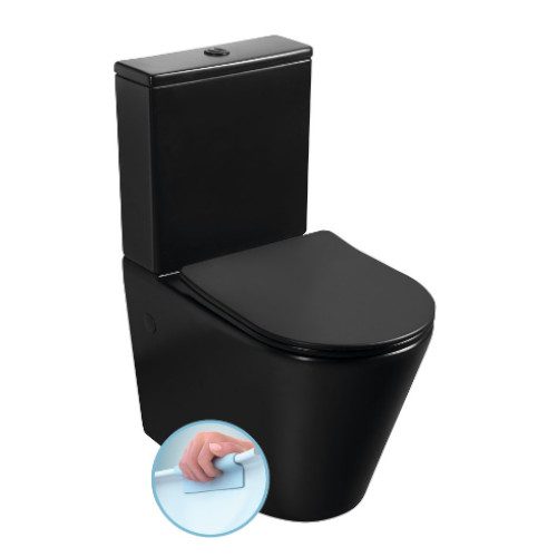 PACO RIMLESS kompakt WC ze spłuczką uniwersalny czarny mat