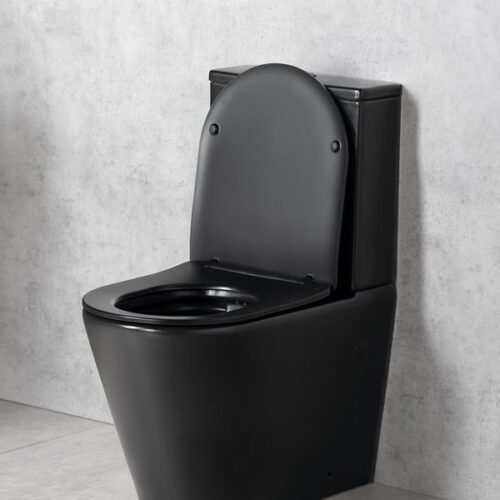 PACO RIMLESS kompakt WC ze spłuczką uniwersalny czarny mat