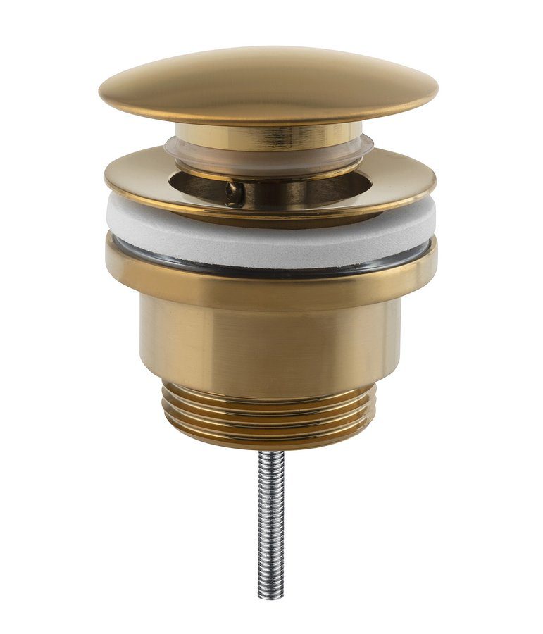 Korek umywalkowy 5/4“ klik-klak wys. 10-55mm złoty mat szczotkowany Korek umywalkowy 5/4“ klik-klak wys. 10-55mm złoty mat szczotkowany