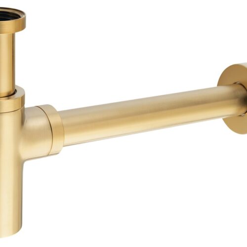 Syfon umywalkowy 5/4" odpływ 32 mm okrągły złoty mat