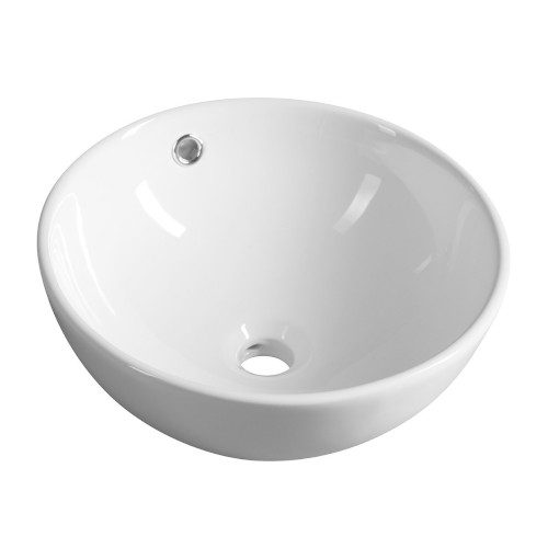 Umywalka ceramiczna nablatowa okrągła 38 cm biała