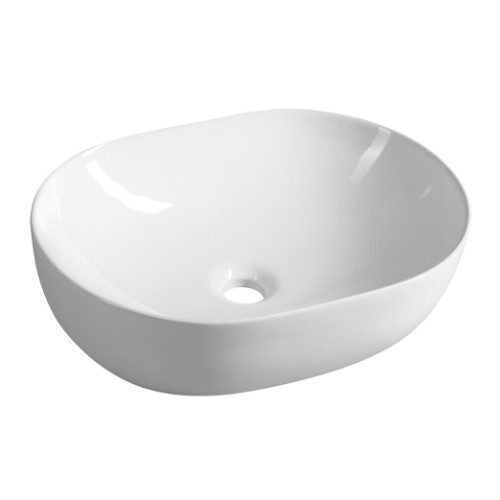 Umywalka ceramiczna nablatowa 49x36 cm biała