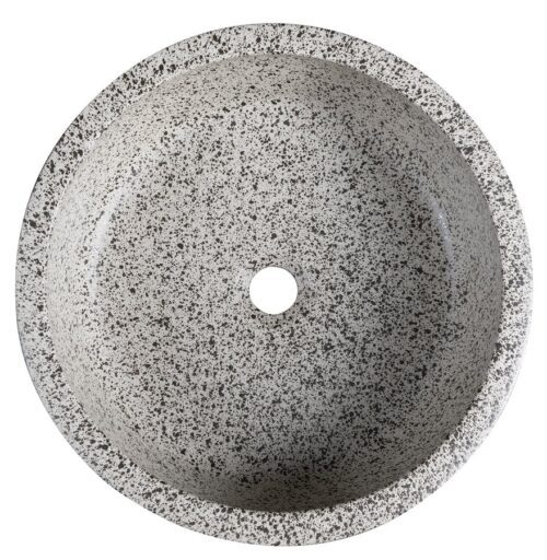 PRIORI umywalka ceramiczna nablatowa okrągła 41cm szara