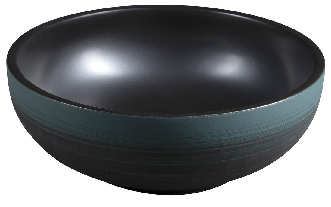 PRIORI umywalka ceramiczna nablatowa okrągła 41cm czarny/zielony PRIORI umywalka ceramiczna nablatowa okrągła 41cm czarny/zielony