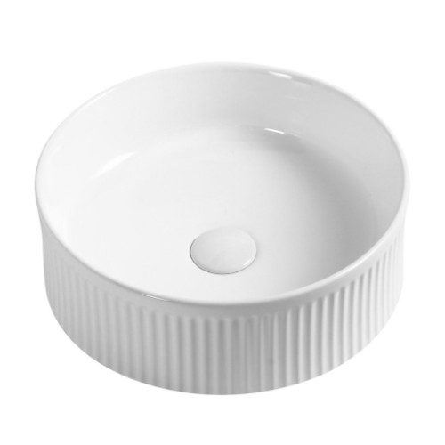 PICOBELLO umywalka ceramiczna nablatowa okrągła 37cm biała