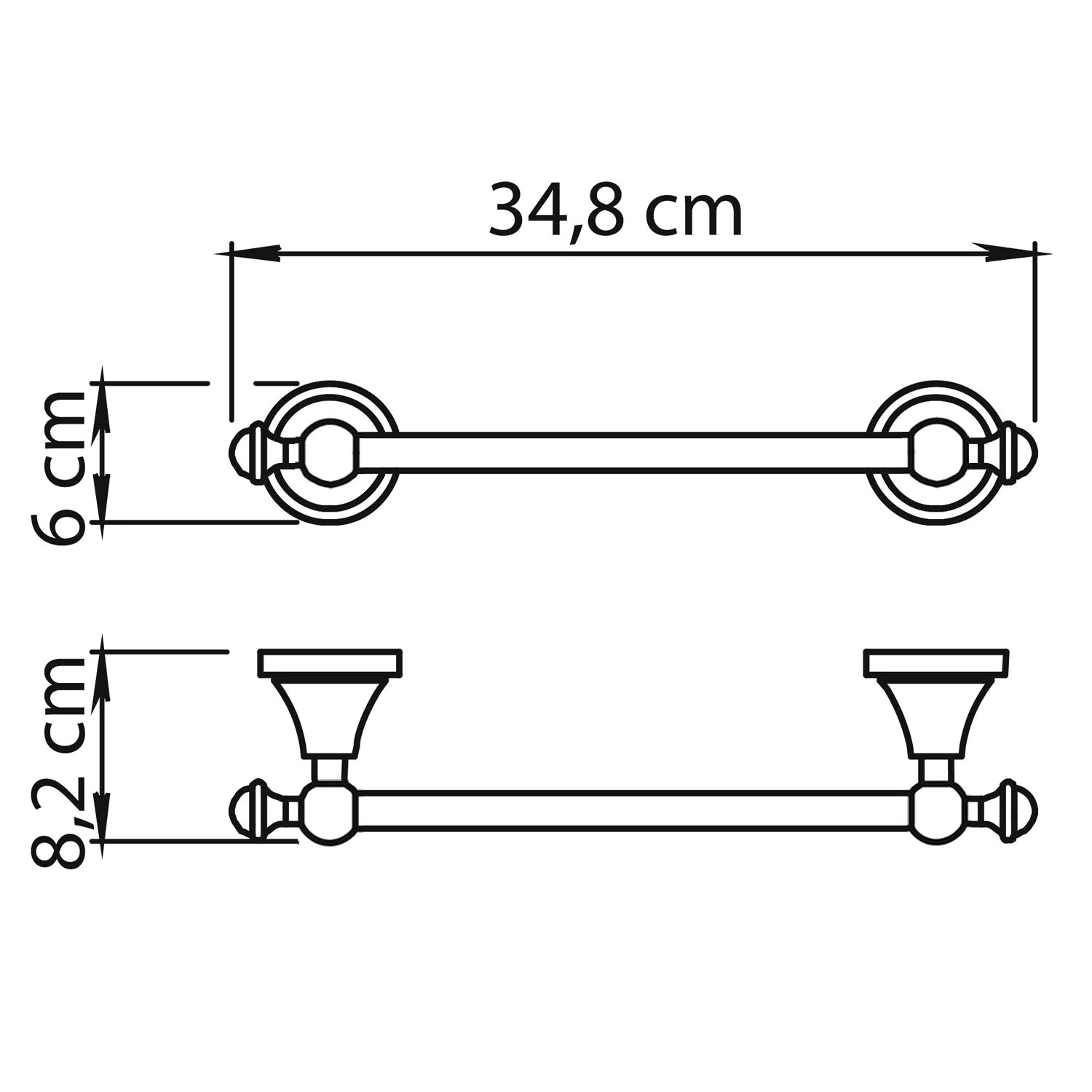 NEVIS wieszak na ręczniki 300x82mm chrom NEVIS wieszak na ręczniki 300x82mm chrom