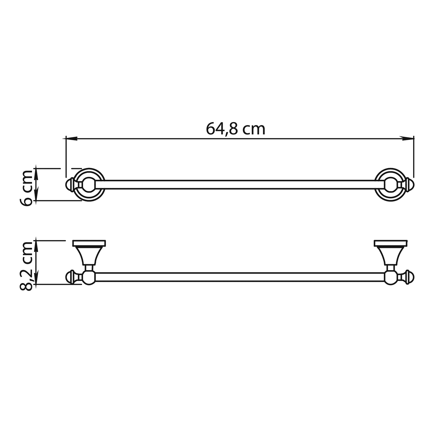 NEVIS wieszak na ręczniki 600x82mm chrom NEVIS wieszak na ręczniki 600x82mm chrom