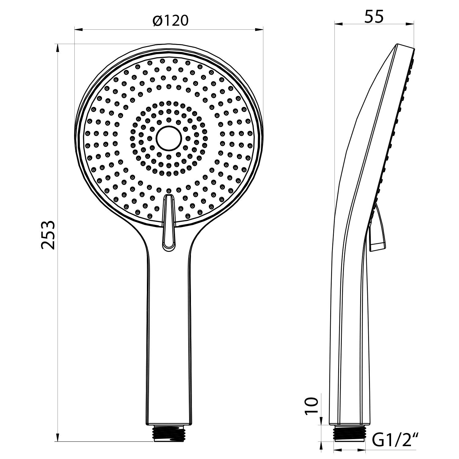 Słuchawka prysznicowa 3-funkcyjna Ø 120mm ABS/chrom Słuchawka prysznicowa 3-funkcyjna Ø 120mm ABS/chrom