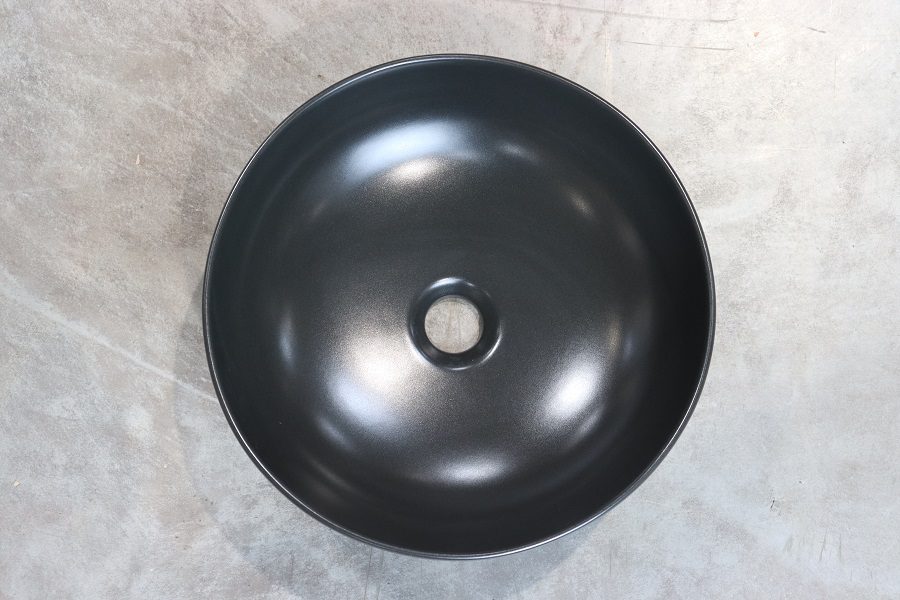 BOCCHI Sottile Slim umywalka okrągła ceramiczna 38cm czarny mat BOCCHI Sottile Slim umywalka okrągła ceramiczna 38cm czarny mat