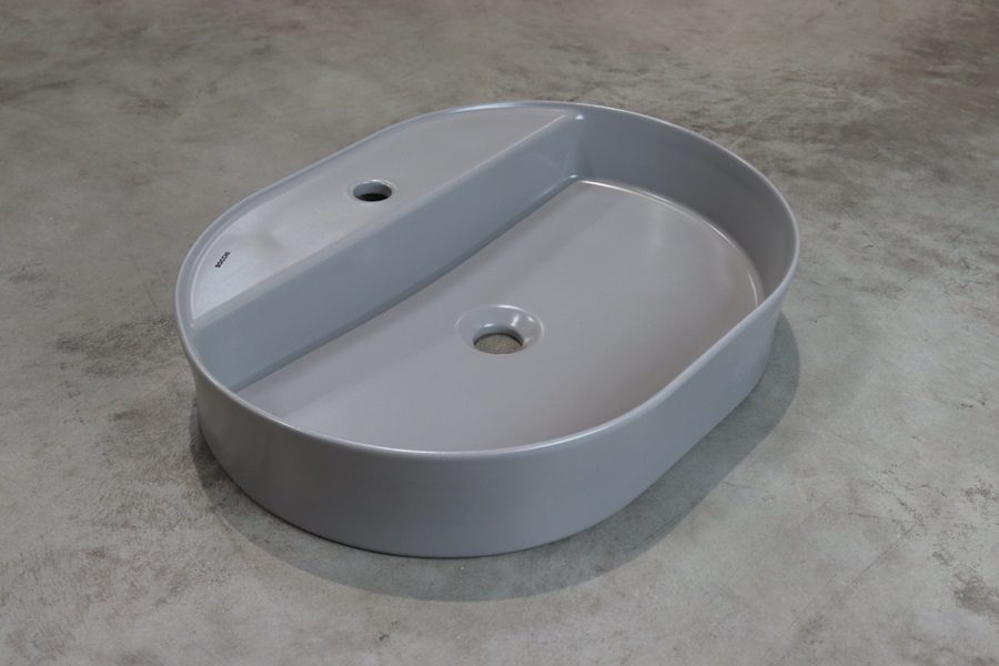 BOCCHI Sottile Slim umywalka ceramiczna nablatowa 60cm szary mat BOCCHI Sottile Slim umywalka ceramiczna nablatowa 60cm szary mat