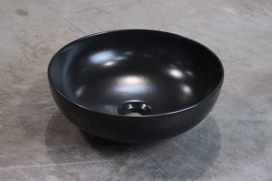 BOCCHI Sottile Slim umywalka okrągła ceramiczna 38cm czarny mat BOCCHI Sottile Slim umywalka okrągła ceramiczna 38cm czarny mat