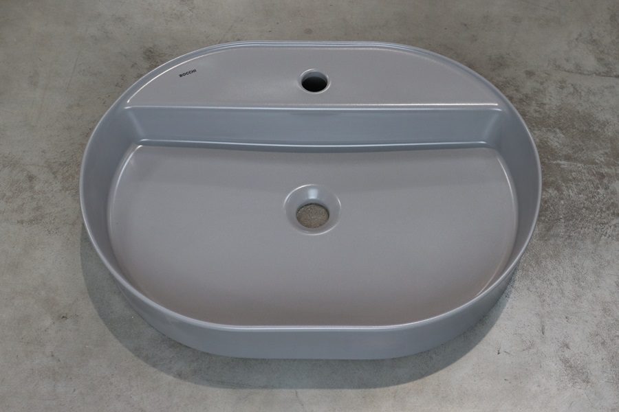 BOCCHI Sottile Slim umywalka ceramiczna nablatowa 60cm szary mat BOCCHI Sottile Slim umywalka ceramiczna nablatowa 60cm szary mat