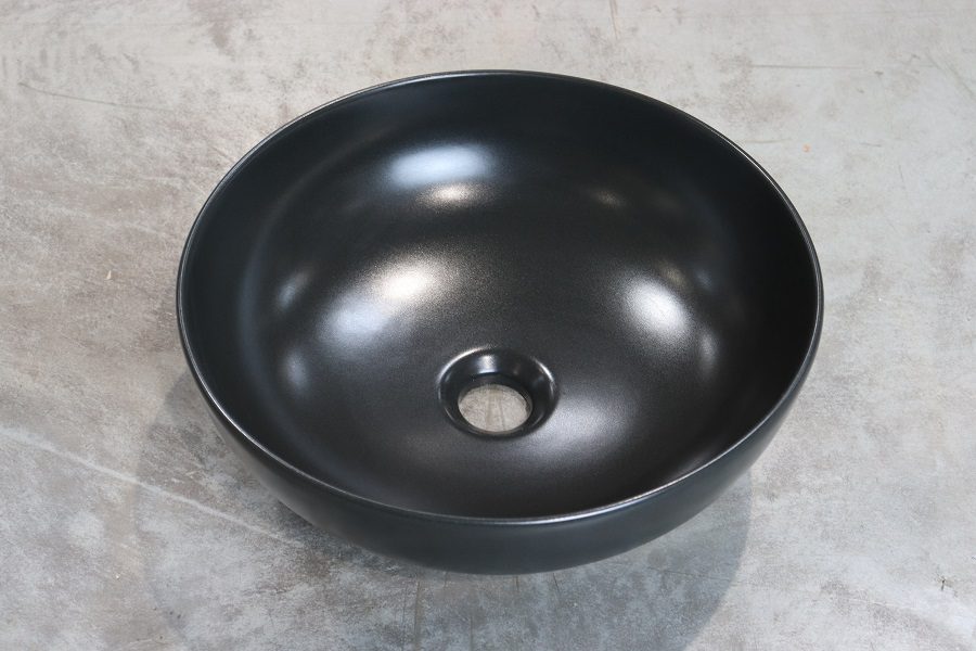BOCCHI Sottile Slim umywalka okrągła ceramiczna 38cm czarny mat BOCCHI Sottile Slim umywalka okrągła ceramiczna 38cm czarny mat