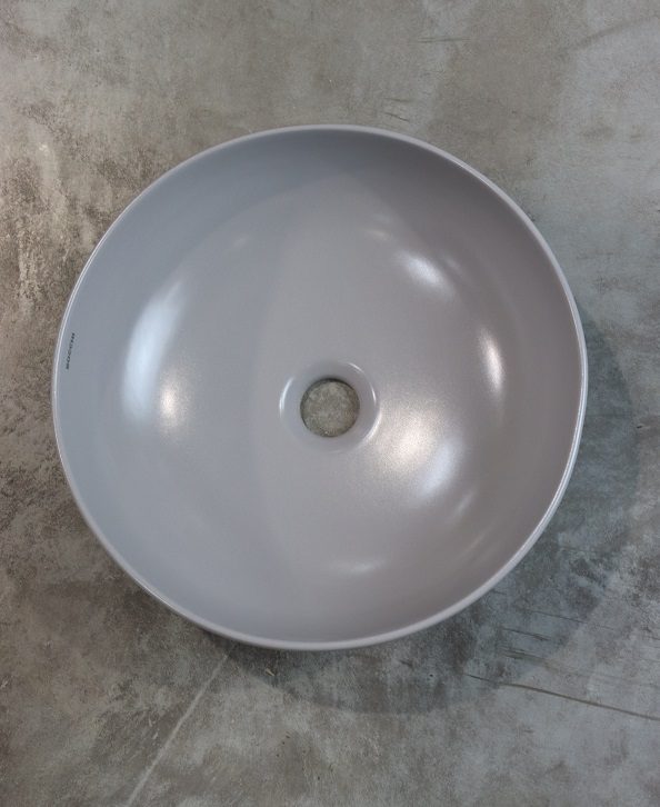 BOCCHI Sottile Slim umywalka okrągła ceramiczna 38cm szary mat BOCCHI Sottile Slim umywalka okrągła ceramiczna 38cm szary mat