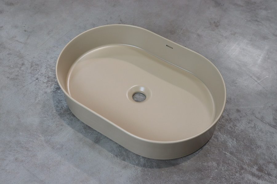 BOCCHI Sottile Slim umywalka nablatowa 55x38cm kaszmirowy mat BOCCHI Sottile Slim umywalka nablatowa 55x38cm kaszmirowy mat