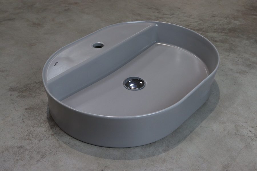 BOCCHI Sottile Slim umywalka ceramiczna nablatowa 60cm szary mat BOCCHI Sottile Slim umywalka ceramiczna nablatowa 60cm szary mat