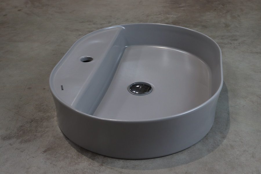BOCCHI Sottile Slim umywalka ceramiczna nablatowa 60cm szary mat BOCCHI Sottile Slim umywalka ceramiczna nablatowa 60cm szary mat