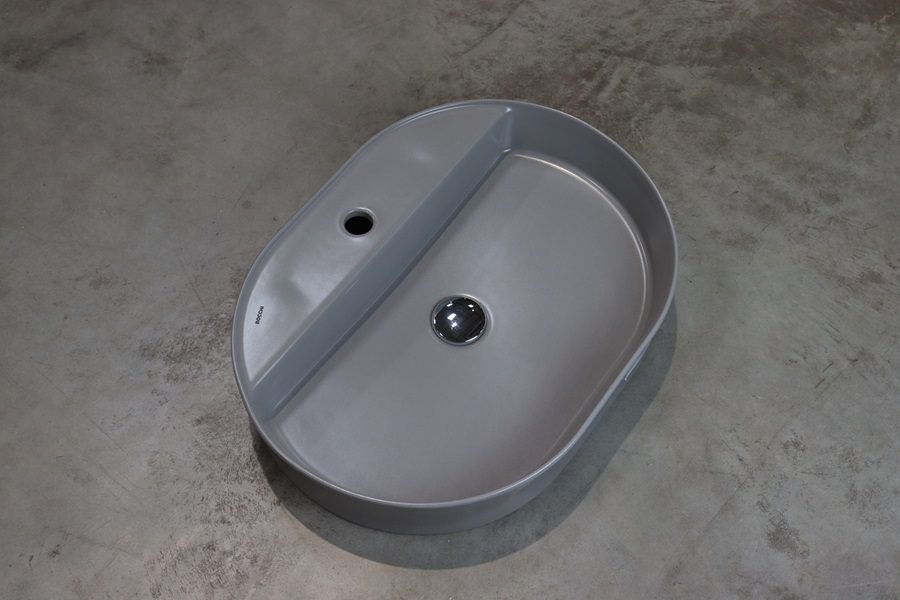BOCCHI Sottile Slim umywalka ceramiczna nablatowa 60cm szary mat BOCCHI Sottile Slim umywalka ceramiczna nablatowa 60cm szary mat