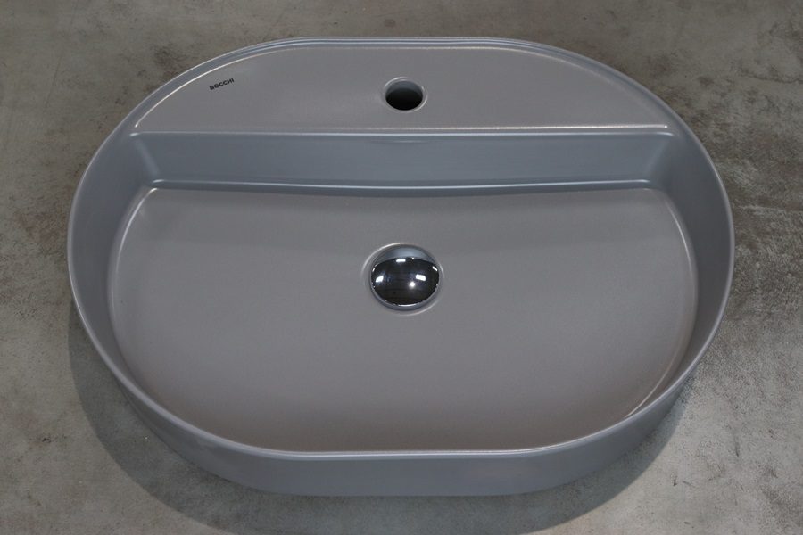 BOCCHI Sottile Slim umywalka ceramiczna nablatowa 60cm szary mat BOCCHI Sottile Slim umywalka ceramiczna nablatowa 60cm szary mat
