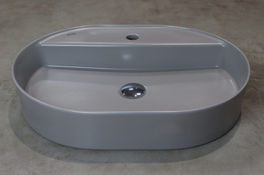 BOCCHI Sottile Slim umywalka ceramiczna nablatowa 60cm szary mat BOCCHI Sottile Slim umywalka ceramiczna nablatowa 60cm szary mat