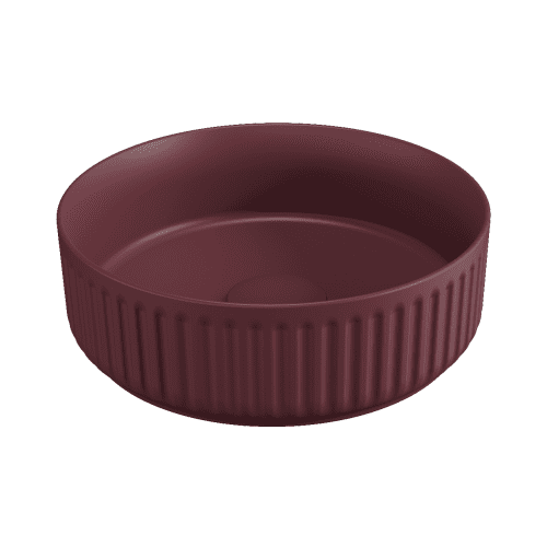 ION umywalka ceramiczna nablatowa średnica 36 cm maroon red
