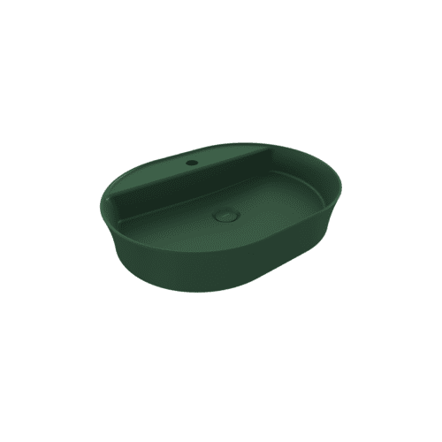 BOCCHI Sottile Slim umywalka ceramiczna nablatowa 60cm zielony mat