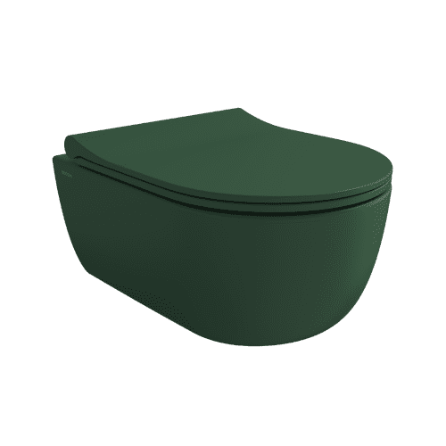 Misa WC V-Tondo Rimless 49 cm z deską Slim zielony mat