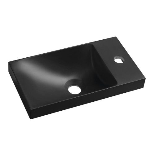 AGOS umywalka kompozytowa 40x22cm lewa/prawa czarny mat