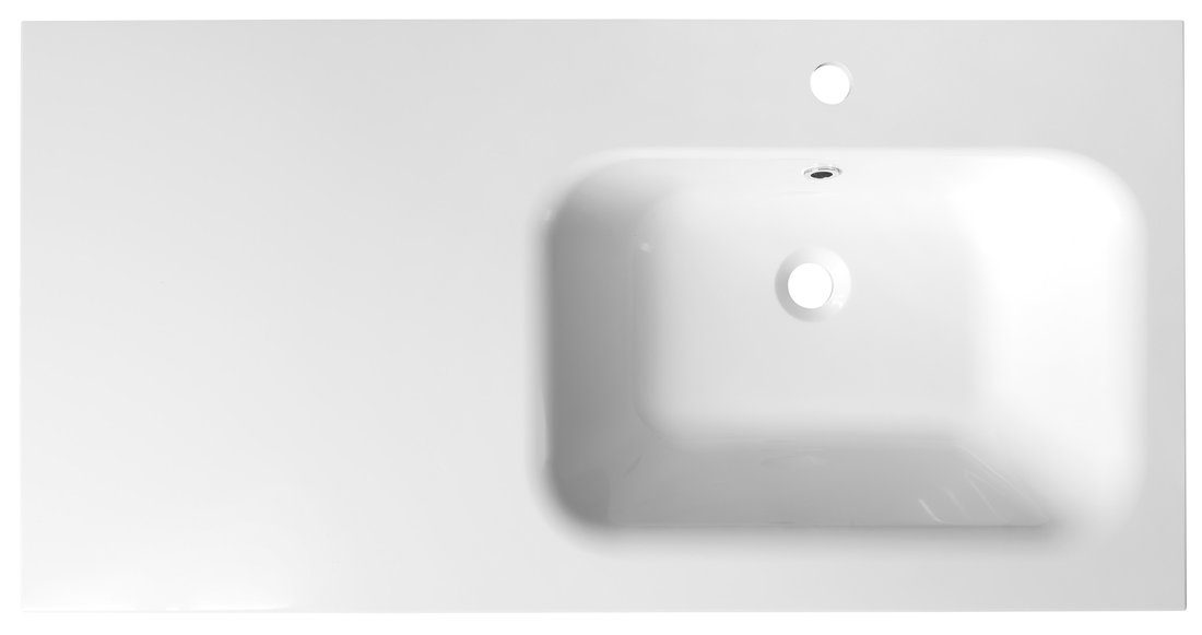 ARECA umywalka kompozytowa z blatem 101x50 cm prawa biała ARECA umywalka kompozytowa z blatem 101x50 cm prawa biała