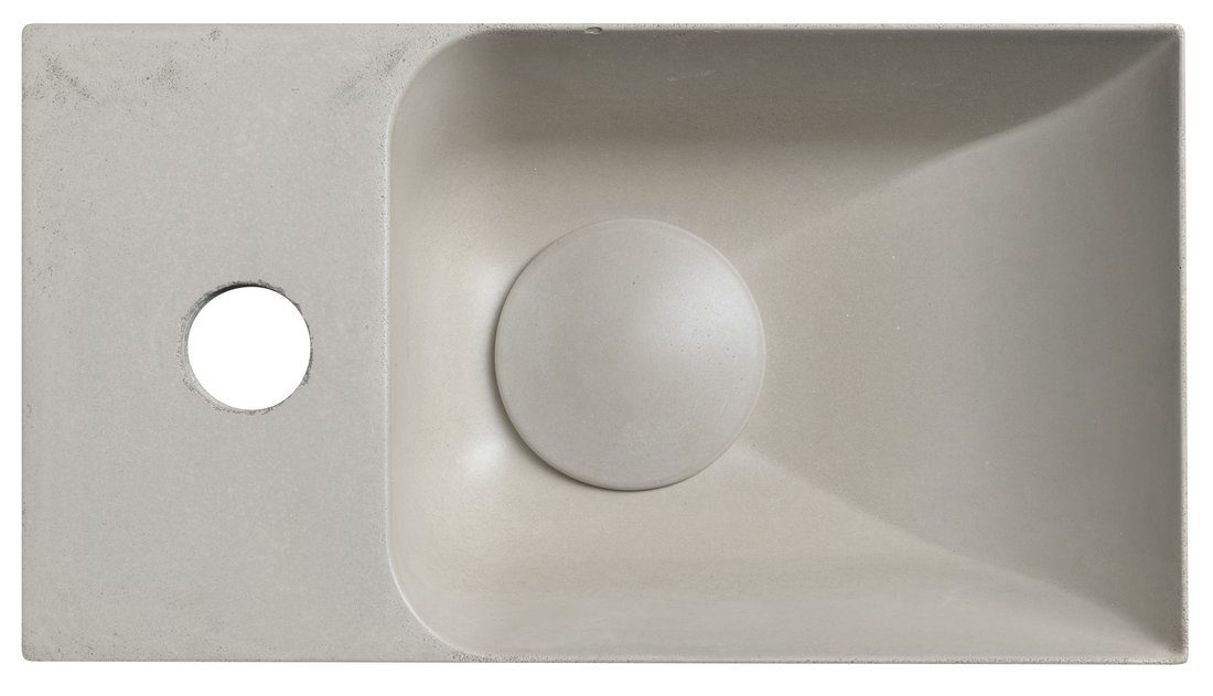 PICCOLINO umywalka betonowa, 30,8x17cm, bateria w lewo, piaskowy PICCOLINO umywalka betonowa, 30,8x17cm, bateria w lewo, piaskowy